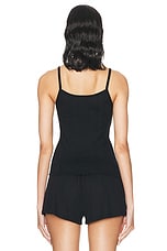 Cou Cou Intimates The Regular Picot Tank Top in Black, view 3, click to view large image.