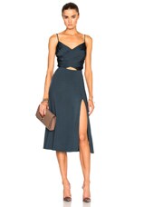 black one shoulder knee length dress Donna Karan New York Women's Hardware-Trim Asymmetric Dress main image 1