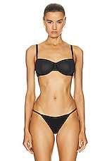 CUUP Mesh Balconette Bra in Black, view 1, click to view large image.