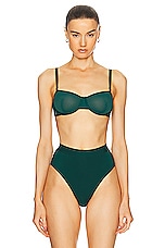 CUUP Mesh Balconette Bra in Serpentine, view 1, click to view large image.