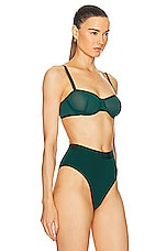 CUUP Mesh Balconette Bra in Serpentine, view 2, click to view large image.