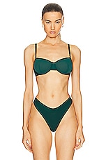 CUUP Mesh Plunge Bra in Serpentine, view 1, click to view large image.