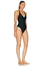 CUUP Plunge One Piece Swimsuit in Black, view 2, click to view large image.