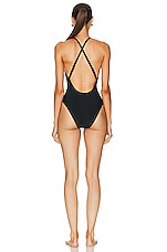 CUUP Plunge One Piece Swimsuit in Black, view 3, click to view large image.
