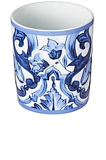 Dolce & Gabbana Casa Mediterraneo Foglie Wine Glass in Blue & White, view 2, click to view large image.