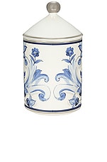 Dolce & Gabbana Casa Mediterraneo Ceramic Sicilian Neroli &amp; Lemon Scented Candle in Blue & White, view 2, click to view large image.
