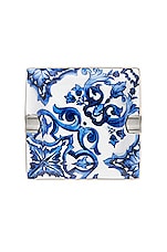 Dolce & Gabbana Casa Mediterraneo Square Ashtray in Blue & White, view 1, click to view large image.
