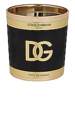 Dolce & Gabbana Casa Logo Sicilian Thyme Scented Candle in Black & Gold, view 1, click to view large image.