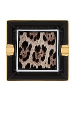 Dolce & Gabbana Casa Small Leopard Square Ashtray in Leopard, view 1, click to view large image.