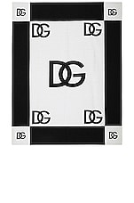 Dolce & Gabbana Casa Logo Blanket in Black & White, view 1, click to view large image.