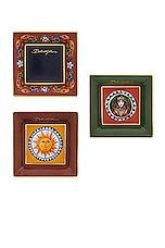 Dolce & Gabbana Casa Carretto Set Of 3 Square Trinket Dish in Multi, view 1, click to view large image.