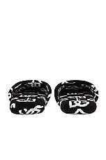Dolce & Gabbana Casa All Over Dg Logo Slippers in Black, view 3, click to view large image.