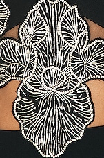 David Koma Crystal Flower Embroidered Patches Jumpsuit in Black & Silver, view 4, click to view large image.