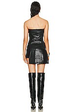 David Koma Leather Belts Mini Dress in Black, view 4, click to view large image.