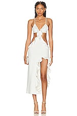 パーティードレス David Koma 'Open Leg Cami' Dress David Koma Side Cut Out Open Leg Ruffle Dress in White | FWRD