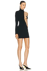 David Koma Crystal &amp; Plexi Starfish Patch Dress in Black & Nude, view 2, click to view large image.
