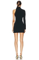 David Koma Crystal &amp; Plexi Starfish Patch Dress in Black & Nude, view 4, click to view large image.