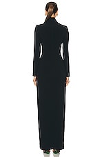 David Koma Asymmetric Side Open Leg Gown in Black & Dark Iridescent, view 4, click to view large image.