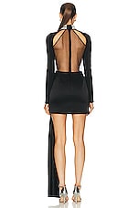 David Koma For FWRD Sheer Crystal Halter Mini Dress in Black, view 4, click to view large image.