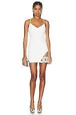 David Koma Chain Hip Mini Cami Dress in White & Silver | FWRD