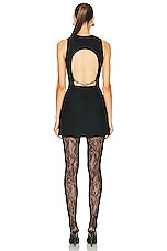David Koma Open Back Tailored Jacket Mini Dress in Black, view 4, click to view large image.