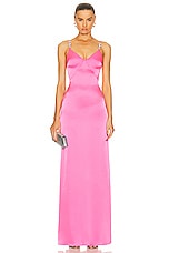 David Koma Crystal Straps Cami Gown in Pink & Silver, view 1, click to view large image.