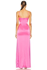 David Koma Crystal Straps Cami Gown in Pink & Silver, view 3, click to view large image.