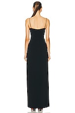 David Koma Metal Tube One Strap Gown in Black & Silver, view 4, click to view large image.