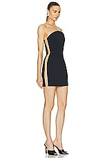 David Koma Net Side Panels Mini Dress in Black, view 2, click to view large image.