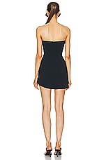David Koma Crystal Rose Flower Mini Dress in Black & Silver, view 4, click to view large image.