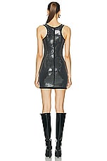 David Koma Sequins Embroidery Knit Tank Mini Dress in Black, view 3, click to view large image.