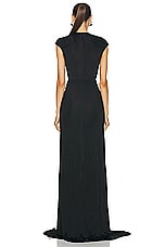 David Koma Crystal Rose Cutout Gown in Black & Silver, view 4, click to view large image.