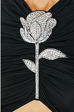 David Koma Crystal Rose Cutout Gown in Black & Silver, view 5, click to view large image.