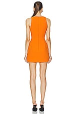 David Koma Crystal Daisy Cut Out Dress in Orange & Silver, view 3, click to view large image.