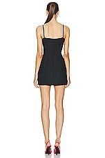 David Koma Crystal &amp; Payette Layered Cup Mini Dress in Black & Pink, view 3, click to view large image.