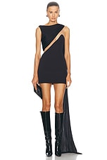 David Koma Draped Chest Mini Dress in Black, view 1, click to view large image.