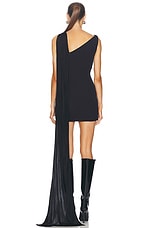 David Koma Draped Chest Mini Dress in Black, view 4, click to view large image.