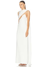 David Koma Draped Chest Detail Gown in White, view 4, click to view large image.