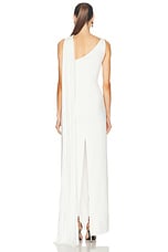 David Koma Draped Chest Detail Gown in White, view 5, click to view large image.