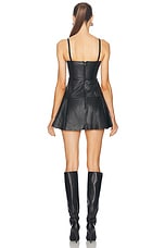 David Koma Leather Cami Cup Mini Dress in Black, view 3, click to view large image.