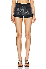 David Koma Sequins Knit Short in Black, view 1, click to view large image.