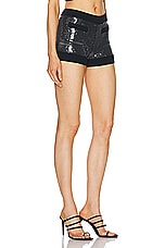 David Koma Sequins Knit Short in Black, view 2, click to view large image.