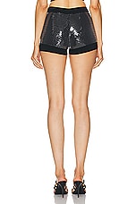 David Koma Sequins Knit Short in Black, view 3, click to view large image.