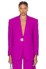 David Koma Oversized Wool Jacket in Violet, view 1, click to view large image.