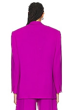 David Koma Oversized Wool Jacket in Violet, view 3, click to view large image.