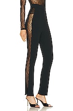 David Koma Lace Side Panel Skinny Pant in Black, view 2, click to view large image.