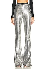 David Koma Sequin Flared Trouser in Silver & Black, view 1, click to view large image.