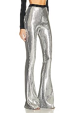 David Koma Sequin Flared Trouser in Silver & Black, view 2, click to view large image.