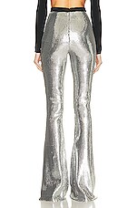 David Koma Sequin Flared Trouser in Silver & Black, view 3, click to view large image.