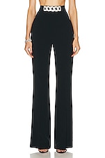 David Koma Crystal Chain Slim Leg Trouser in Black & Silver, view 1, click to view large image.